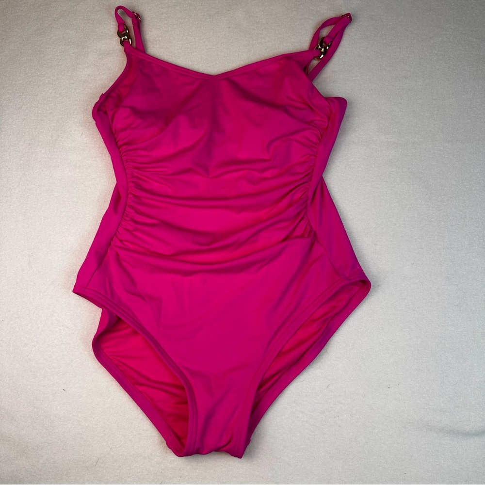 Michael Kors Vibrant Ultra Pink One Piece‎ Womens Size 12 Beach Summer Pool NWT